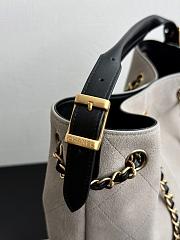 Chanel Shopping Bag Suede Calfskin Shiny Lambskin & Gold-Tone Metal Gray & Black - 39x33.5x16cm - 6