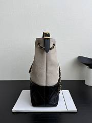 Chanel Shopping Bag Suede Calfskin Shiny Lambskin & Gold-Tone Metal Gray & Black - 39x33.5x16cm - 2