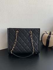 Chanel Caviar Quilted Chain Large Shopping Tote With Coin Purse Black - 29×25×12cm - 5