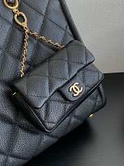 Chanel Caviar Quilted Chain Large Shopping Tote With Coin Purse Black - 29×25×12cm - 3