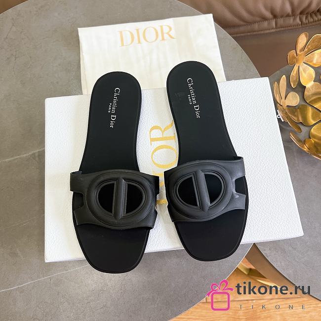 Dior CD Slide Rubber Black  - 1