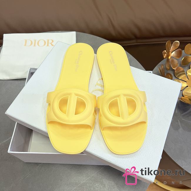 Dior CD Slide Rubber Yellow - 1