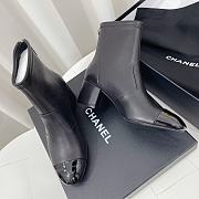 Chanel Lambskin Logo Ankle Boots Black 6.5cm - 3