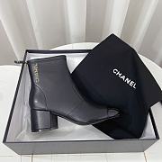 Chanel Lambskin Logo Ankle Boots Black 6.5cm - 4