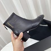 Chanel Lambskin Logo Ankle Boots Black 6.5cm - 6