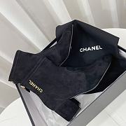 Chanel Suede Logo Ankle Boots Black 6.5cm - 1