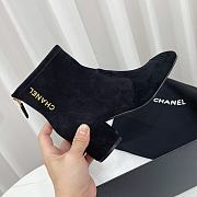 Chanel Suede Logo Ankle Boots Black 6.5cm - 6