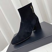 Chanel Suede Logo Ankle Boots Black 6.5cm - 4