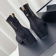 Chanel Suede Logo Ankle Boots Black 6.5cm - 3
