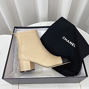 Chanel Lambskin Logo Ankle Boots Beige 6.5cm - 5