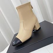 Chanel Lambskin Logo Ankle Boots Beige 6.5cm - 2