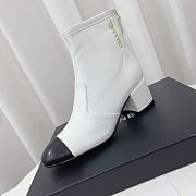 Chanel Lambskin Logo Ankle Boots White 6.5cm - 6