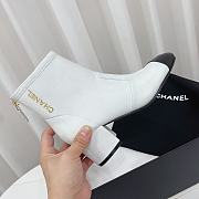 Chanel Lambskin Logo Ankle Boots White 6.5cm - 4