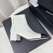 Chanel Lambskin Logo Ankle Boots White 6.5cm - 3