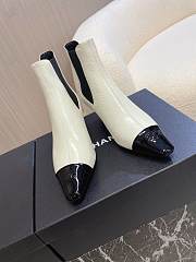 Chanel Shiny Crumpled Calfskin Ankle Boots White 5cm - 1