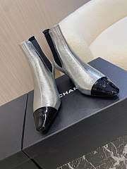 Chanel Shiny Crumpled Calfskin Ankle Boots Silver 5cm - 4
