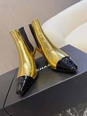 Chanel Shiny Crumpled Calfskin Ankle Boots Gold 5cm - 1