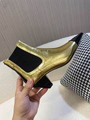 Chanel Shiny Crumpled Calfskin Ankle Boots Gold 5cm - 6