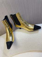 Chanel Shiny Crumpled Calfskin Ankle Boots Gold 5cm - 4