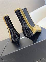 Chanel Shiny Crumpled Calfskin Ankle Boots Gold 5cm - 3