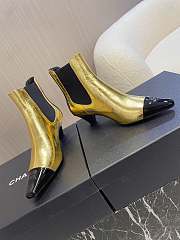Chanel Shiny Crumpled Calfskin Ankle Boots Gold 5cm - 2