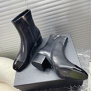 Chanel Leather Ankle Boots with Patent Cap Toe Black 6.5cm - 4