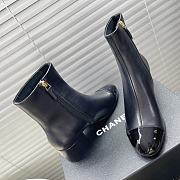 Chanel Leather Ankle Boots with Patent Cap Toe Black 6.5cm - 3