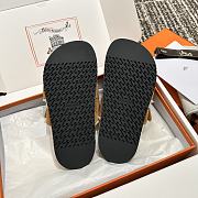 Hermes Chypre Sandal Shearling In Suede Brown - 5
