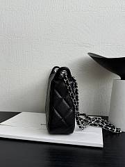 Chanel Wallet On Chain Shiny Grained Calfskin Strass & Silver Tone Metal Black - 21x5.5x12cm - 4