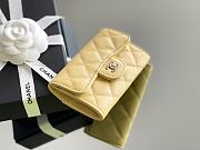 Chanel Classic Flap Card Holder Caviar Gold Yellow - 7.5x11.3x2.1cm - 6