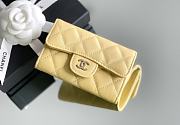 Chanel Classic Flap Card Holder Caviar Gold Yellow - 7.5x11.3x2.1cm - 4