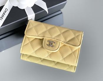 Chanel Classic Flap Card Holder Caviar Gold Yellow - 7.5x11.3x2.1cm