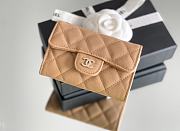 Chanel Classic Flap Card Holder Caviar Gold Brown - 7.5x11.3x2.1cm - 4