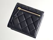 Chanel Classic Small Flap Wallet Lamskin Gold Black - 10.5x11.5x3cm - 4
