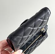 Chanel Classic Small Flap Wallet Lamskin Gold Black - 10.5x11.5x3cm - 3