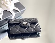 Chanel Classic Flap Card Holder Lamskin Silver Black - 7.5x11.3x2.1cm - 3