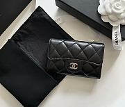 Chanel Classic Flap Card Holder Lamskin Silver Black - 7.5x11.3x2.1cm - 2