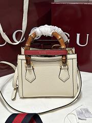 Gucci Diana Small Tote Bambo Handle Bag In White Leather - 20x16x10cm - 6