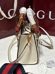 Gucci Diana Small Tote Bambo Handle Bag In White Leather - 20x16x10cm - 5