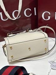 Gucci Diana Small Tote Bambo Handle Bag In White Leather - 20x16x10cm - 3