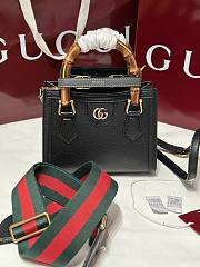 Gucci Diana Small Tote Bambo Handle Bag In Black Leather - 20x16x10cm - 1
