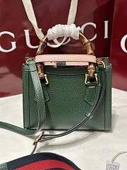 Gucci Diana Small Tote Bambo Handle Bag In Green Leather - 20x16x10cm - 3