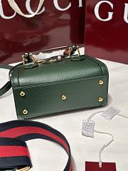 Gucci Diana Small Tote Bambo Handle Bag In Green Leather - 20x16x10cm - 5