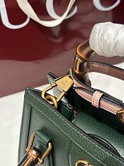 Gucci Diana Small Tote Bambo Handle Bag In Green Leather - 20x16x10cm - 2