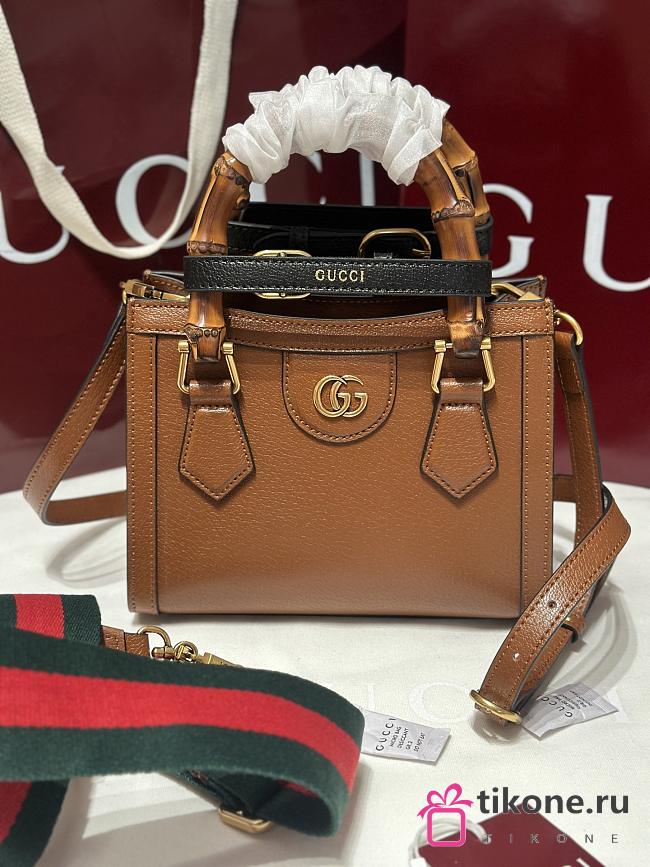 Gucci Diana Small Tote Bambo Handle Bag In Brown Leather - 20x16x10cm - 1