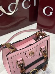 Gucci Diana Small Tote Bambo Handle Bag In Pink Leather - 20x16x10cm - 3