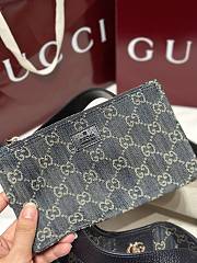 Gucci Giglio Small Tote Bag Blue And White GG Denim - 25x20x15cm - 5