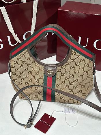 Gucci Giglio Small Tote Bag Beige And Brown GG Canvas - 25x20x15cm