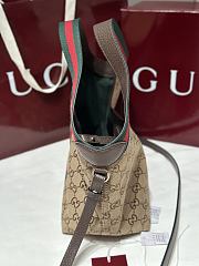 Gucci Giglio Small Tote Bag Beige And Brown GG Canvas - 25x20x15cm - 6