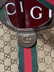 Gucci Giglio Small Tote Bag Beige And Brown GG Canvas - 25x20x15cm - 4